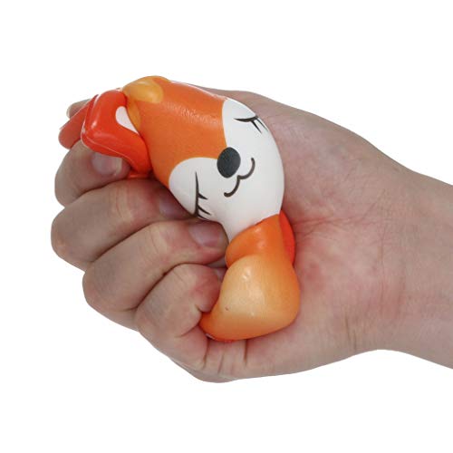 Mikilon Squishies Kawaii Cartoon Fox Scented Slow Rising Animal Squishy (Orange)