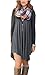 POSESHE Women's Long Sleeve Casual Loose T-Shirt Dress Grey X-Large