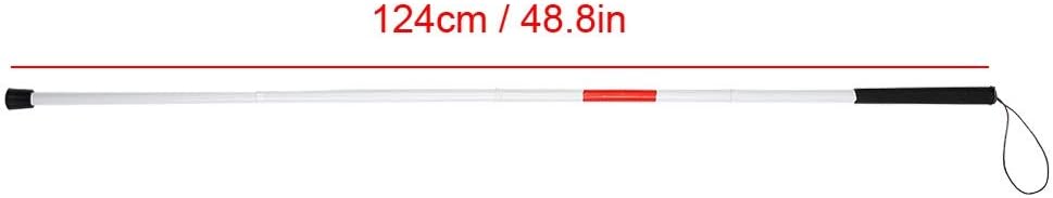 Nikou White Stick Blind Collapsible Folding Walking Stick Cane - Image 4