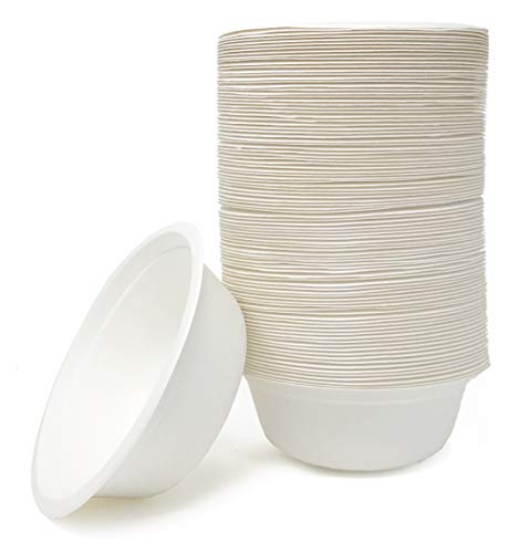 100% COMPOSTABLE Disposable 17oz Large Bowls (50 COUNT) made from Sugarcane Bagasse, MR. GREEN GUYS, Heavy Duty, made from Renewable Resources.