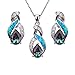 Hermosa Jewelry Sets Australian Opal Blue Sapphire Necklace Earrings