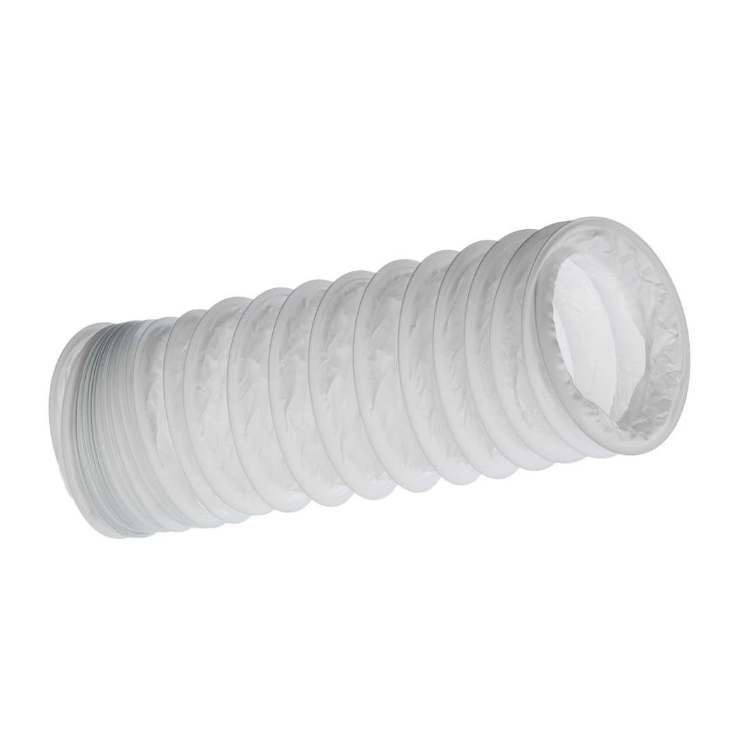 125mm (5 inch) x 1 metre - PVC Flexi Hose - White Universal Tumble Dryer - Cooker Hood - Extractor Fan - Air Conditioner Hose