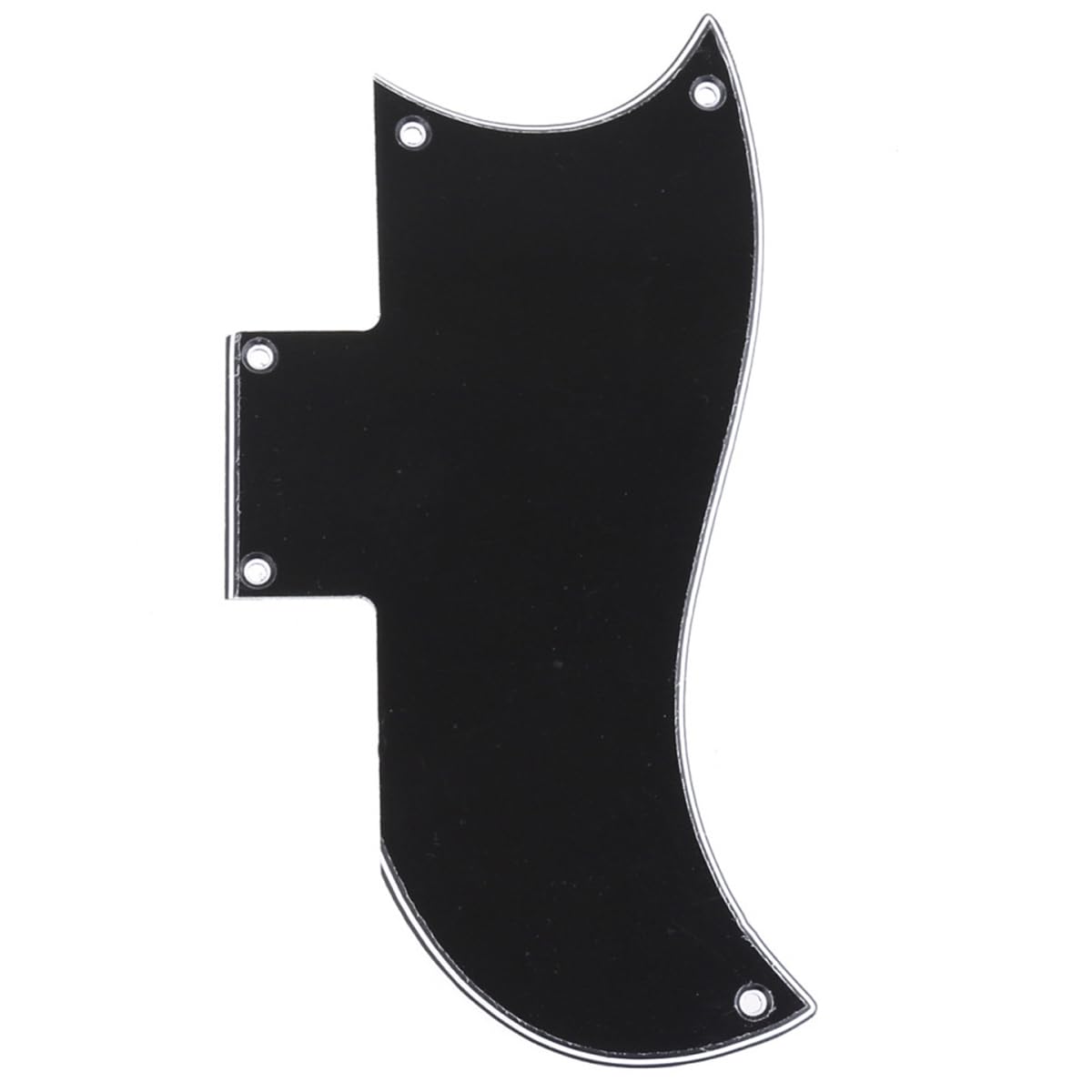 Musiclily Pro 5-Hole Small Half Face Guitar Pickguard Compatible with USA Les Paul American SG, 3Ply Black