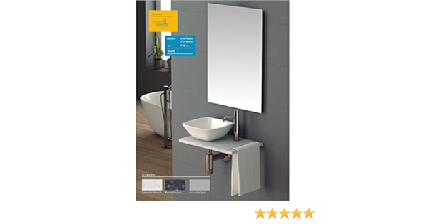 Hogar Decora Mueble BAÑO MARMOL CALACATA Blanco con TOALLERO ...
