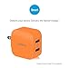Lumsing Compact 2-Port Wall Charger with Foldable Power Adapter for iPhone iPad Samsung Galaxy Smartphones Tablets(Orange)