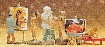 Artist, Sculptor & 3-Nude Models HO Scale Preiser Models