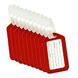 BlueCosto Luggage Tags Suitcase Identifier Label Accessories - Red,10 Pack