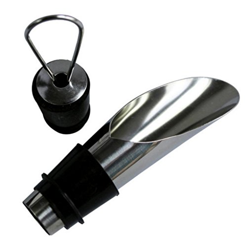 Kemilove Liquor Spirit Pourer Flow Wine Bottle Pour Spout Stopper Stainless Steel Cap