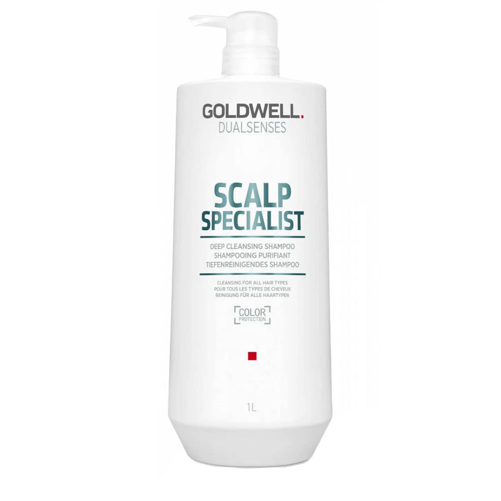 Goldwell Dualsenses Scalp Specialist Deep Cleansing Shampoo, For Oily Scalp, Removes Residue & Pollutants, 1L