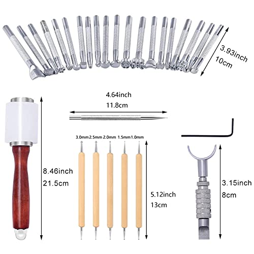 Leather Carving Set Leather Working Kit, Leather Stamp Tools, Leather