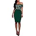 CHARMORE Women's Lace Top Off The Shoulder Bodycon Party Cocktail Dress (S, Green)