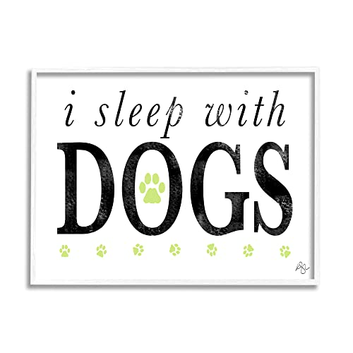 Stupell Industries I Sleep With Dogs Pets Phrase Framed Wall Art, Design by K.…