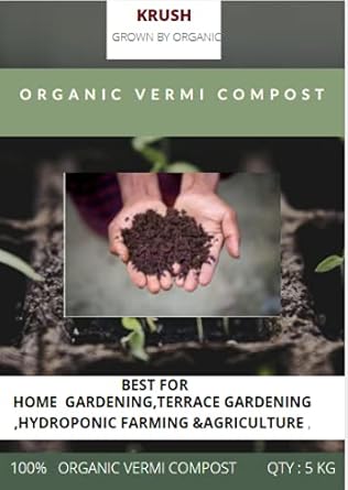 KRUSH 5KG of Pure Organic VERMI Compost/Worm Compost Fertilizer (5 KG Powder ) (5kg)