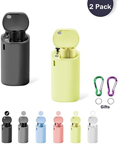 2 Pack Reusable Drinking Collapsible Straws, Composed of Food-grade Stainless Steel & Silicone with Cleaning Brush & Sturdy Carrying Case, For Gifts idea,Travel,Party, Outdoor, Gym.(Black&Green)