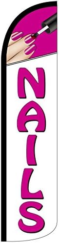 Nails Windless Stay-Open Feather Swooper Flag Banner Kit: 14' Fusion Pole Set, Safety Orange Stake