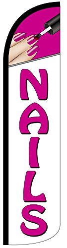 Nails Windless Stay-Open Feather Swooper Flag Banner Kit: 14' Fusion Pole Set, Safety Orange Stake