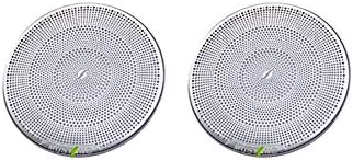 QHCP Stainless Steel Interior Car Door Speaker Decoration Trim Cover Stickers Fit for Ford Mustang 2015+ (Big Cover)