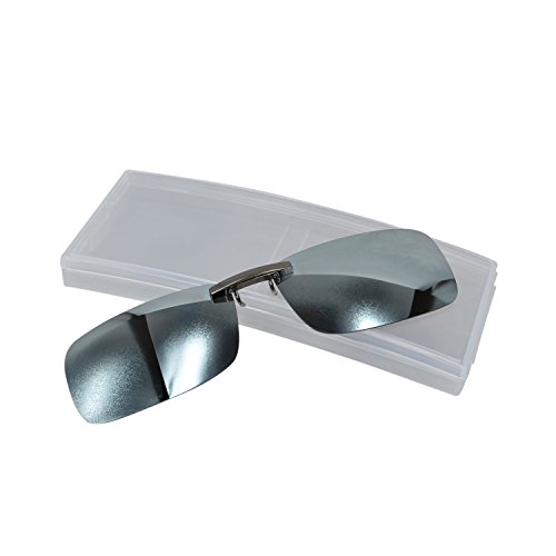 Polarized uv clip on silver reflective lens sunglasses for metal …