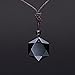 Blue Europa Black Obsidian Natural Stone Pendant with Adjustable Necklace