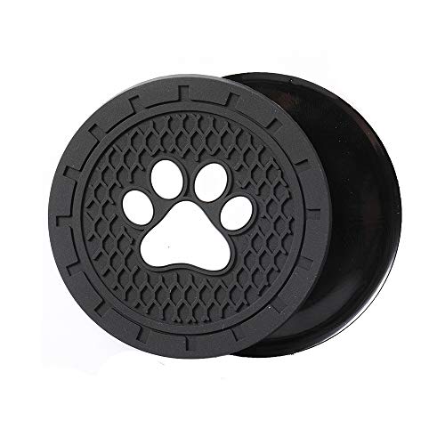 Lipctine 2 Pack 2.75 Inch Soft Paw Rubber Pad Set Round Auto Cup Holder Insert Drink Coaster fit for BMW Ford Chevrolet Silverado for BMW Ford Chevrolet Silverado Jeep Wrangler Liberty GMC Car Truck - Thumbnail 4