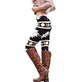 Lookatool Women Leggings Print Stretchy Casual Skinny Leggings Pants (S, Black)