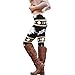 Lookatool Women Leggings Print Stretchy Casual Skinny Leggings Pants (S, Black)