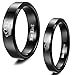Tungary Tungsten Rings for His Queen & Her King Crown Couple Wedding Bands Engagement Promise Rings
