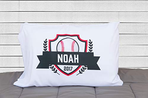 Customized Sleeping Pillowcase for Kids and Toddlers, Standard Size 21” x 31” (Sports Noah Design) - Personalized Bed Pillow with Names, Birthday Gift for Boys & Girls - Christmas Stocking Stuffers