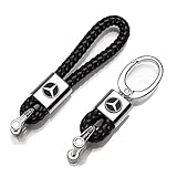 VILLSION 2Pack Genuine Leather Car Logo Keychain Mercedes Benz Key Chain Accessories Keyring