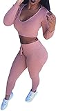 Jiujiuyi Women's 2 Pieces Cotton Hoody Sweatpant Set
