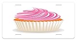 Orange and Pink License Plate by