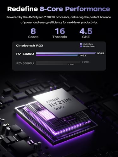 MALLRACE Gaming Laptop,16GB RAM 1TB NVMe SSD Laptop Computer with Numeric KB,AMD Ryzen 7 5825U (Beat Intel i7-1255,up to 4.5GHz), Radeon RX Vega 8 Graphics,16inch FHD Display AMD Laptop,Type_C,WiFi 6