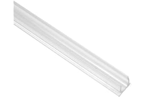Novelty Lights 40 Pack 1/2in Rope Light Track, 3 Feet Clear PVC Mounting Channels for Indoor or Outdoor Rope Lights, UV Treated, 360 Degree Lighting