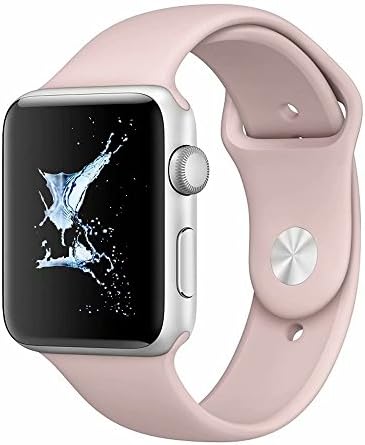 Andino Soft Silicone Wristband Sport Strap Replacement Band for iWatch Series 1 Series 2, Series 3, Sport, Edition 38mm S/M PinkSand