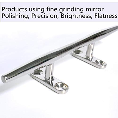 ZOMCHAIN Open Base Boat Cleat, Heavy Type 4 inch Dock Cleat 2PCS All 316 Stainless Steel Boat Mooring Accessories, Free Installation Screws, 2PCS - Thumbnail 2