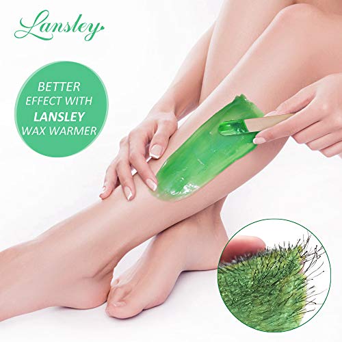 Home Waxing Kit for Women Lansley Painless Wax Warmer Hair Removal Wax Kit for Full Body Brazilian Bikini, Underarm, Legs, Face, Eyebrows Women Men with 4 Flavors Stripless Hard Wax