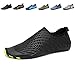 CIOR Men Women's Barefoot Quick-Dry Water Sports Aqua Shoes with 14 Drainage Holes for Swim, Walking, Yoga, Lake, Beach, Garden, Park, Driving,SYY04,w.black,45