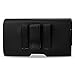 Reiko Large Size for Samsung Galaxy S6 / S8 / S9 (Fits With Silicone Case / Hybrid Case) Black Leather Wallet Pouch and Zoomazig Stylus