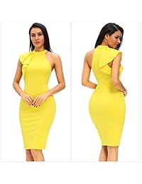 Diseñador97 vestido de fiesta sexy con volantes y un hombro para mujer