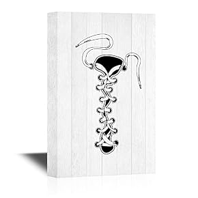 Abstract Shoe with Shoe Strip on Wooden Style Background