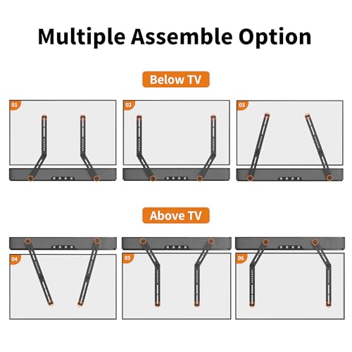 XINLEI Universal Soundbar Mount with Removable Long Extension Plates, Compatible with Most TVs from 23 to 65 Inches, up to 10 kg