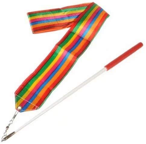 HOMEBT 2M Pieces Dance Ribbons Streamers Rhythmic Gymnastics Ribbon Wands for Kids Artistic Dancing, Baton Twirling Colorful