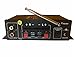 Kinter MA120+ 2-Channel Auto Home Cycle Mini Digital Amplifier USB/MP3/FM Amplifier with Remote Control and Extension Cable with 12V 3A Power Supply Black
