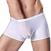 TONSEE Men Sexy U-shaped Ice Silk Boxer Brief Underwear (XXL, White)