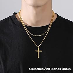REVEMCN 14K Gold Filled Polished Beveled Cross