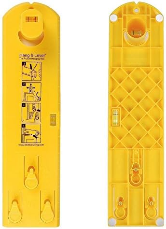 Picture Hanger, Picture Frame Level Ruler, Picture Hanging Tool, Marking Position Tool for Measuring the Suspension and Horizontal Wall of the Roof (yellow)