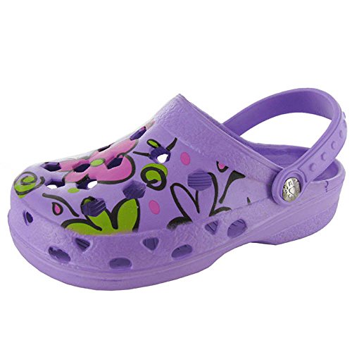 Dawgs Womens �Groovy Dawgs� Clogs Shoe, Purple/Multi, US 7