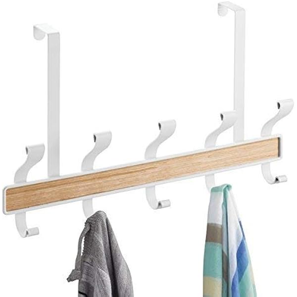 mDesign Perchero de Puerta – 10 Ganchos - Acero Color ...