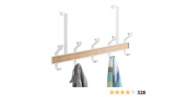 mDesign Perchero de Puerta – 10 Ganchos - Acero Color ...