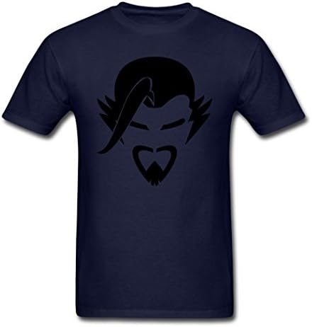 AneSwing Hanzo Silhouette Overwatch Wonderful Navy Men T Shirt Small
